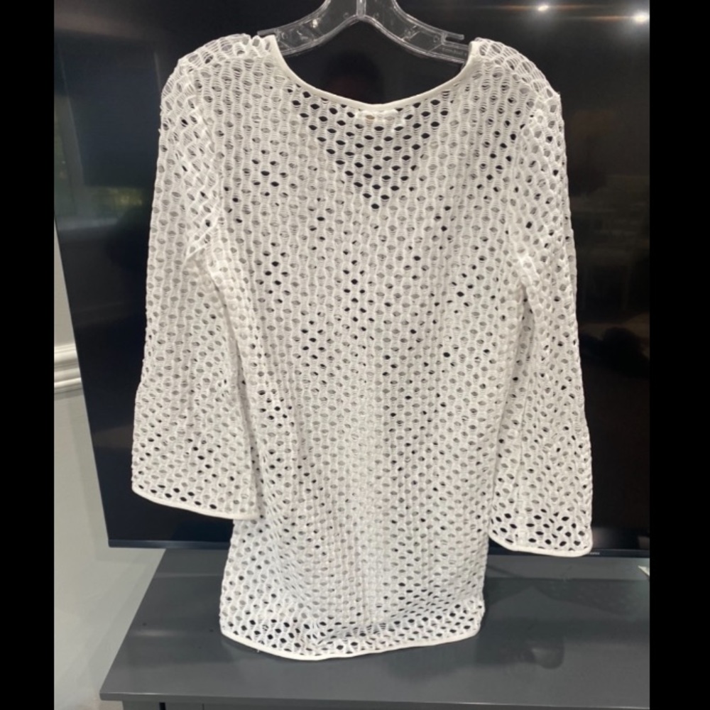 Milly Cabana Mykonos White Open Knit Coverup Size M - Picture 3 of 3